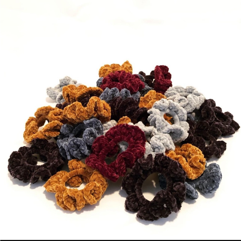 Velvet crochet Scrunchies